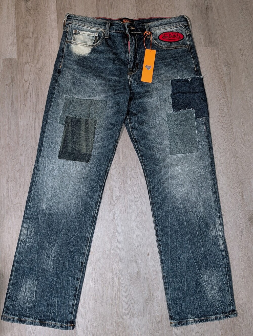 Von Dutch Patchwork Jeans with Branding